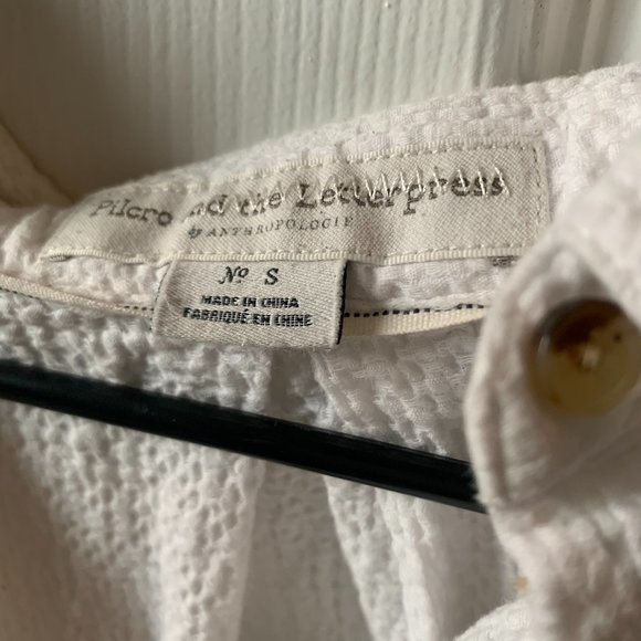 Anthropologie Ivory Pilcro Textured Tunic Size Small - Picture 4 of 5